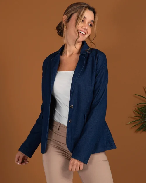 Blazer Casual Denim Slim Blz