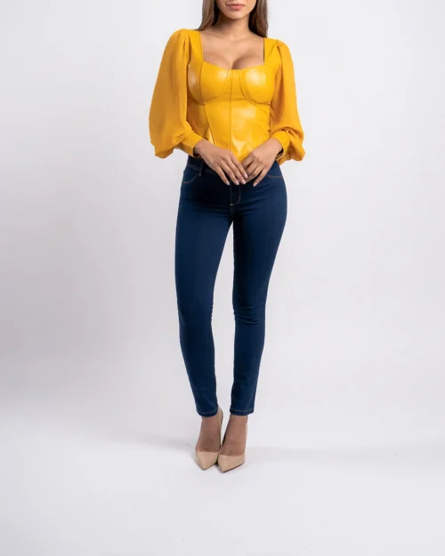 Blusa Crop Manga Globo Brenda