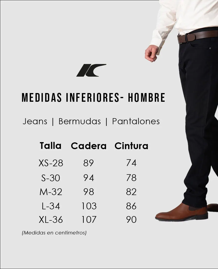 Guía de tallas - Hombre Inferior