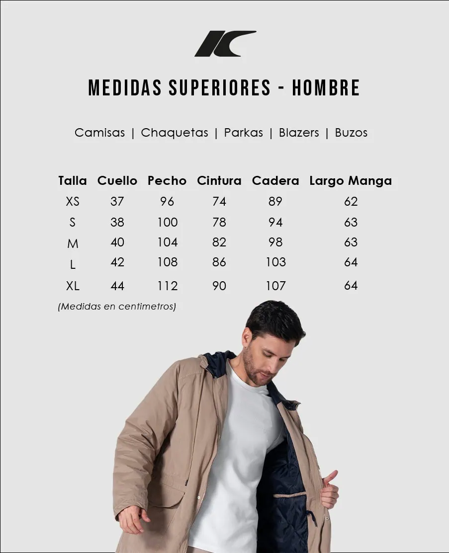 Guía de tallas - Hombre Superior